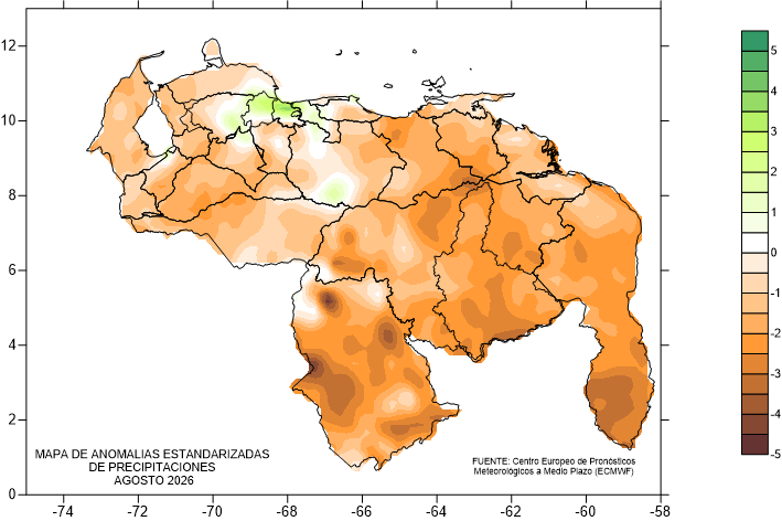 SITUACIÓN HIDROMETEOROLÓGICA DE VENEZUELA — AGOSTO 2026